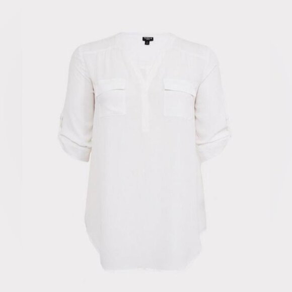 Women’s Torrid 1 Harper White Georgette Pullover 3/4 Sleeve Blouse 1X 1XL - Picture 12 of 12